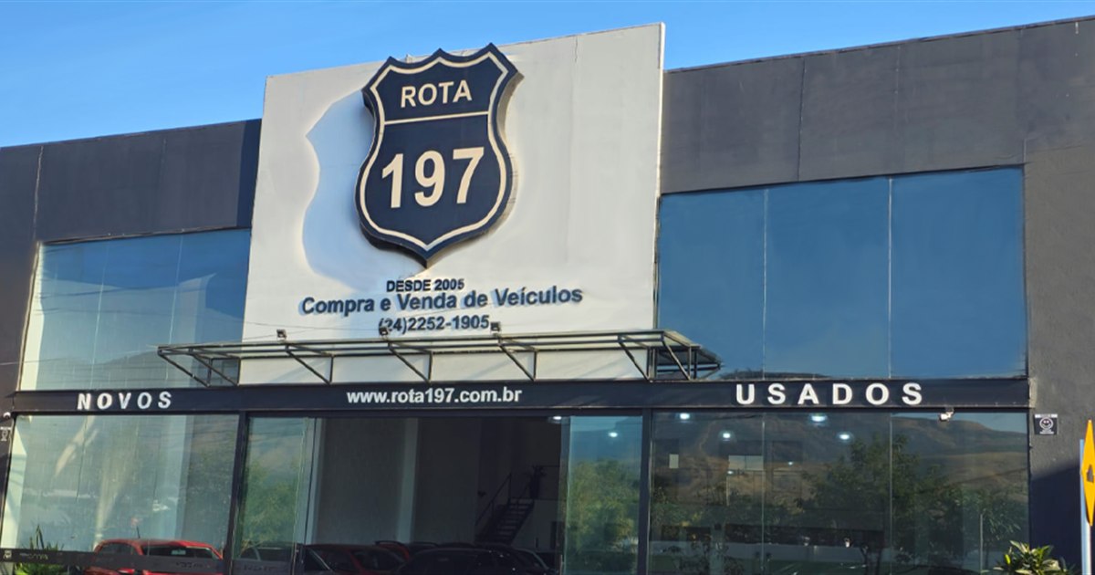 Fachada da revendedora Rota 197 em Três Rios/RJ